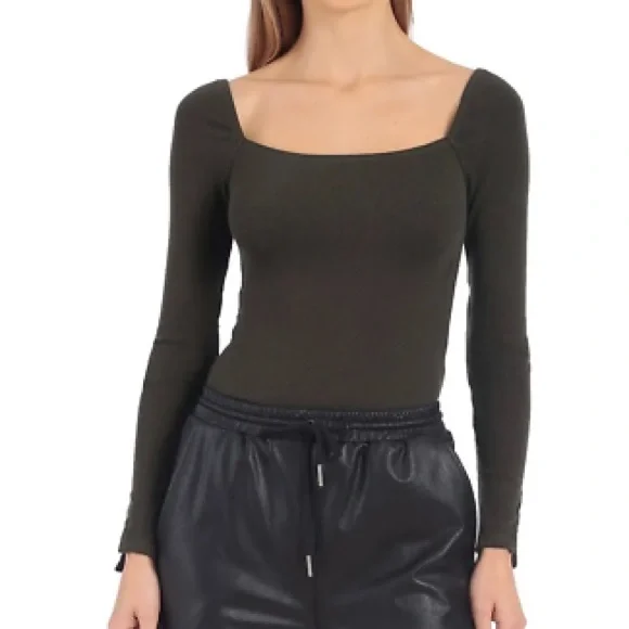 SALE NWOT Avec Les Filles rib knit square neck top - Picture 1 of 10